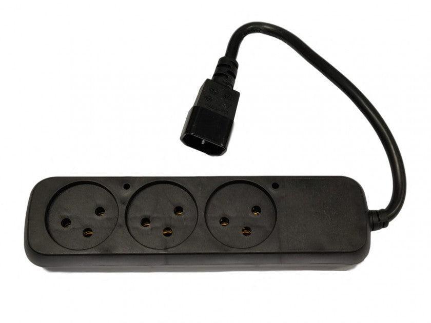 מפצל לאל פסק, תקע קומקום C14 ל-3 שקע ישראלי - EcoFiber - אקופייבר