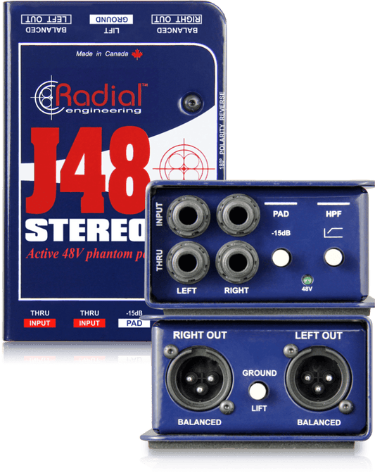 קופסת DI אקטיבי סטריאו Radial J48 Stereo - EcoFiber - אקופייבר