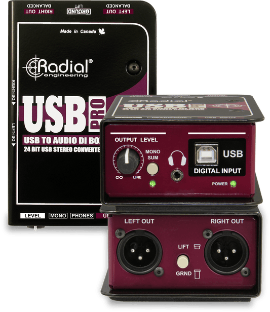 קופסת DI מקצועי Radial USB Pro מחשב - EcoFiber - אקופייבר