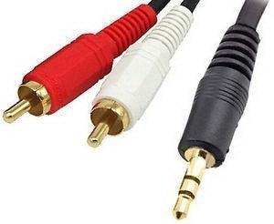 כבל PL3.5-2xRCA ז-ז מסוכך יצוק, 1.8 מטר - EcoFiber - אקופייבר