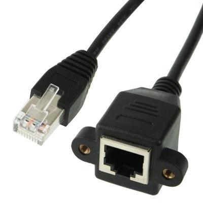 כבל RJ45 זכר לנקבה על פנל + ברגים, 0.5 מטר - EcoFiber - אקופייבר