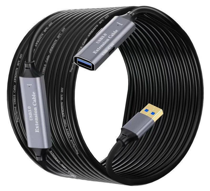 כבל USB3.0 מאריך אקטיבי 15 מטר + כניסה לשנאי USB C - EcoFiber - אקופייבר