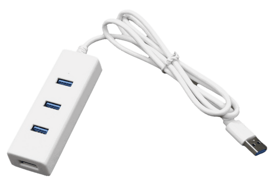 רכזת USB3.0 עם 4 פורט + כבל 60 ס"מ + כבל מתח USB A - EcoFiber - אקופייבר