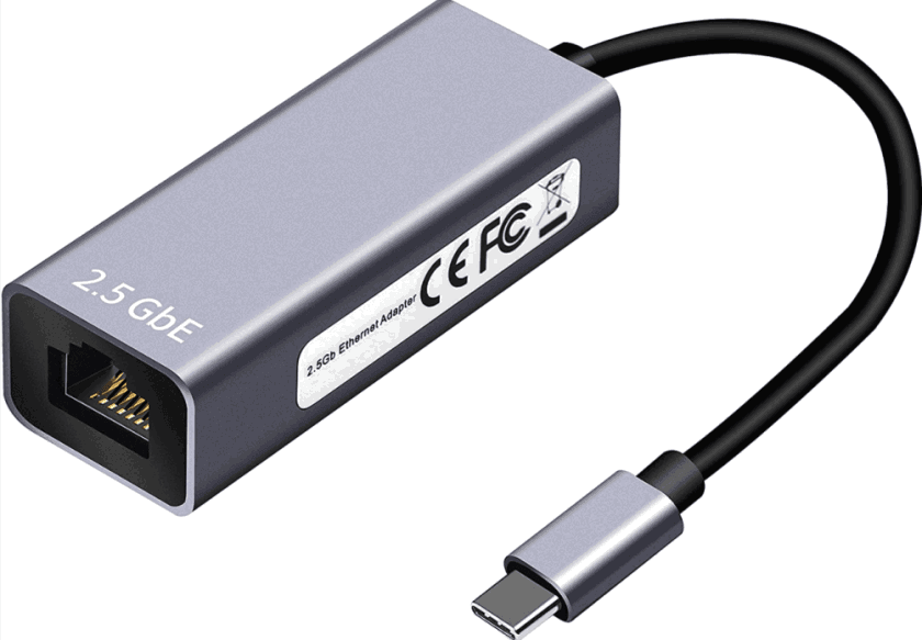 מתאם USB 3.2 TYPE C ל-RJ45 LAN 2.5G - EcoFiber - אקופייבר